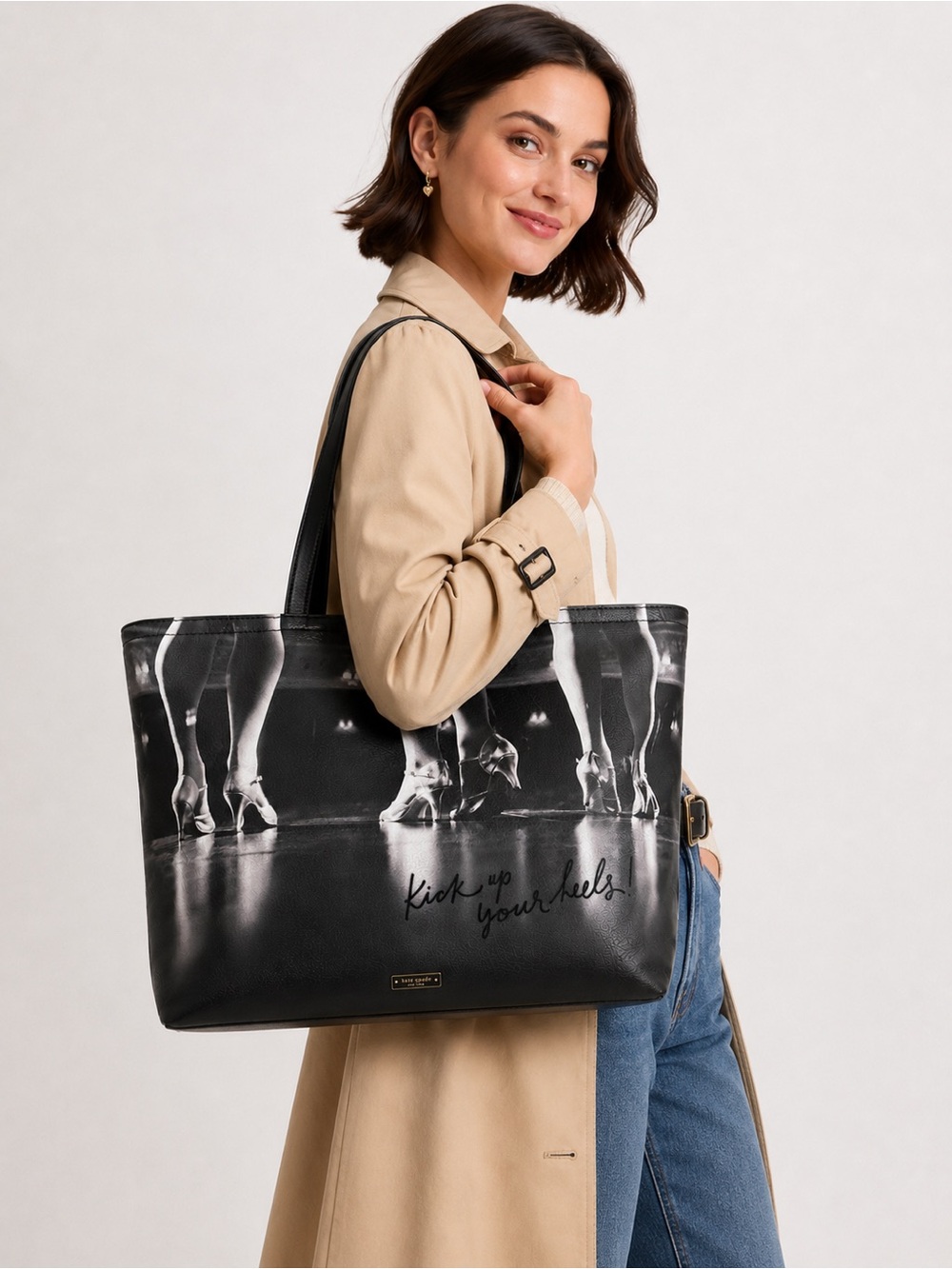 Kate Spade (Rare) Kick Up Your Heels Graphic Tote GUC